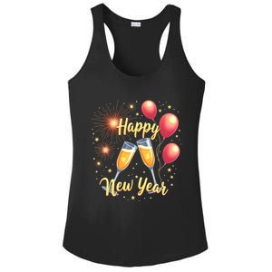 New Years Eve Happy New Year Party Supplies Fireworks Gift Ladies PosiCharge Competitor Racerback Tank