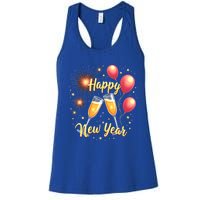 New Years Eve Happy New Year Party Supplies Fireworks Gift Women's Racerback Tank