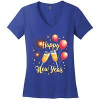 New Years Eve Happy New Year Party Supplies Fireworks Gift Women's V-Neck T-Shirt