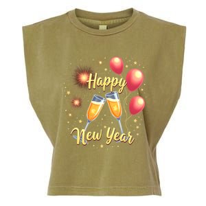 New Years Eve Happy New Year Party Supplies Fireworks Gift Garment-Dyed Women's Muscle Tee