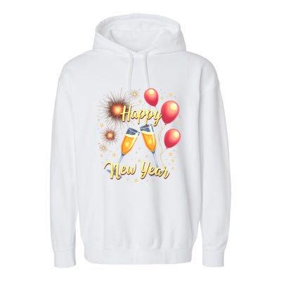 New Years Eve Happy New Year Party Supplies Fireworks Gift Garment-Dyed Fleece Hoodie