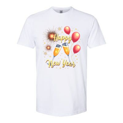 New Years Eve Happy New Year Party Supplies Fireworks Gift Softstyle CVC T-Shirt