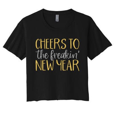 New Years Eve For Funny Happy New Year Party Women's Crop Top Tee