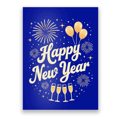 New Years Eve Happy New Year Party Supplies Fireworks Cool Gift Poster