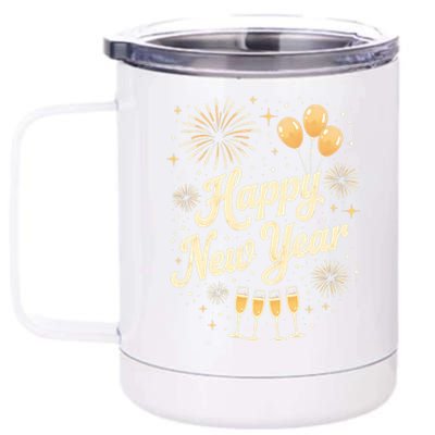 New Years Eve Happy New Year Party Supplies Fireworks Cool Gift 12 oz Stainless Steel Tumbler Cup