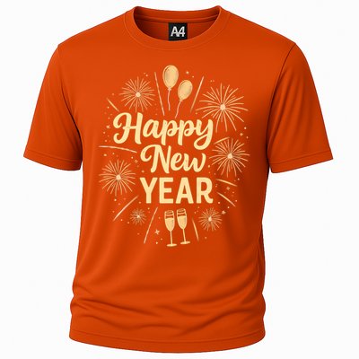 New Years Eve Happy New Year Party Supplies Fireworks Gift Cooling Performance Crew T-Shirt