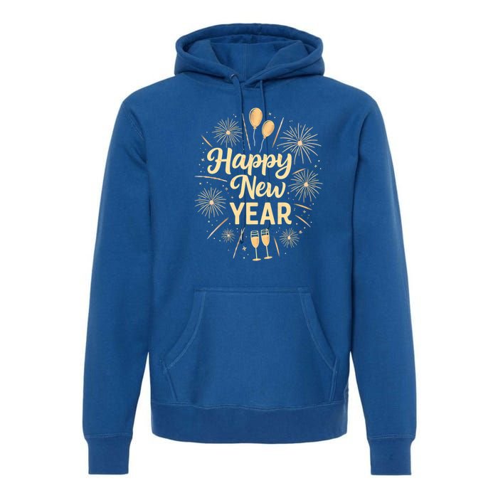 New Years Eve Happy New Year Party Supplies Fireworks Gift Premium Hoodie