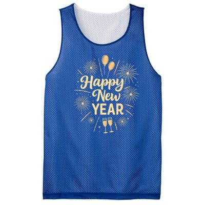 New Years Eve Happy New Year Party Supplies Fireworks Gift Mesh Reversible Basketball Jersey Tank