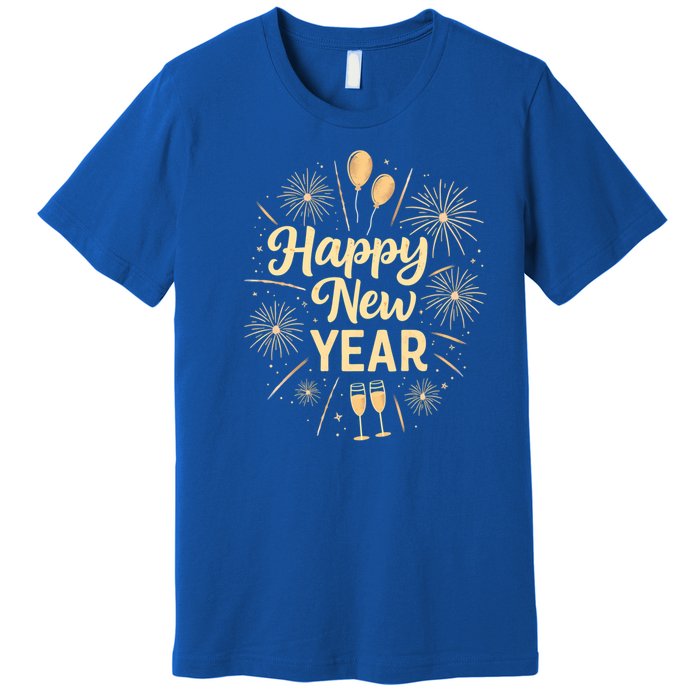 New Years Eve Happy New Year Party Supplies Fireworks Gift Premium T-Shirt