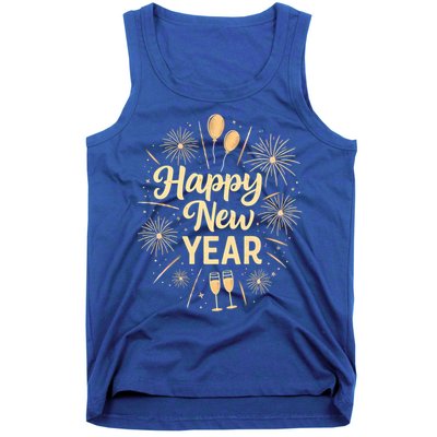 New Years Eve Happy New Year Party Supplies Fireworks Gift Tank Top