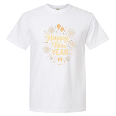 New Years Eve Happy New Year Party Supplies Fireworks Gift Garment-Dyed Heavyweight T-Shirt