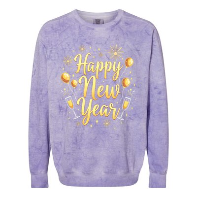 New Years Eve Happy New Year Party Supplies Fireworks Gift Colorblast Crewneck Sweatshirt