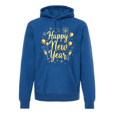 New Years Eve Happy New Year Party Supplies Fireworks Gift Premium Hoodie