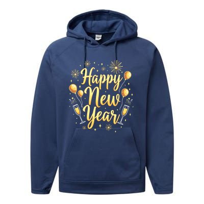 New Years Eve Happy New Year Party Supplies Fireworks Gift Performance Fleece Hoodie