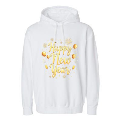 New Years Eve Happy New Year Party Supplies Fireworks Gift Garment-Dyed Fleece Hoodie