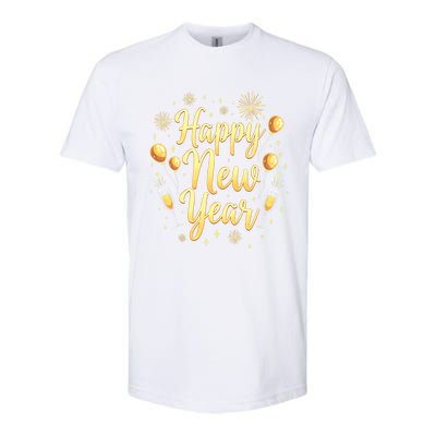 New Years Eve Happy New Year Party Supplies Fireworks Gift Softstyle CVC T-Shirt