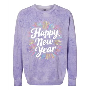 New Years Eve Happy New Year Party Supplies Fireworks Gift Colorblast Crewneck Sweatshirt