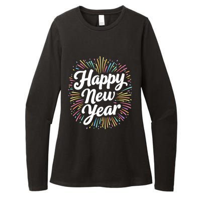 New Years Eve Happy New Year Party Supplies Fireworks Gift Womens CVC Long Sleeve Shirt