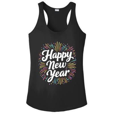 New Years Eve Happy New Year Party Supplies Fireworks Gift Ladies PosiCharge Competitor Racerback Tank