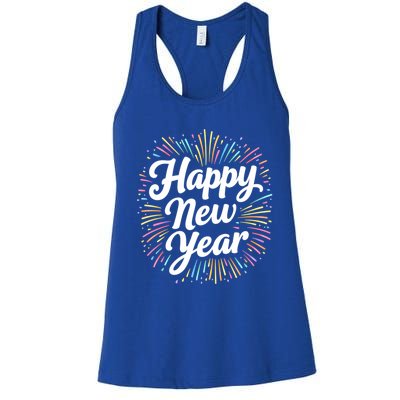 New Years Eve Happy New Year Party Supplies Fireworks Gift Women's Racerback Tank