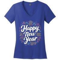 New Years Eve Happy New Year Party Supplies Fireworks Gift Women's V-Neck T-Shirt