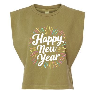 New Years Eve Happy New Year Party Supplies Fireworks Gift Garment-Dyed Women's Muscle Tee