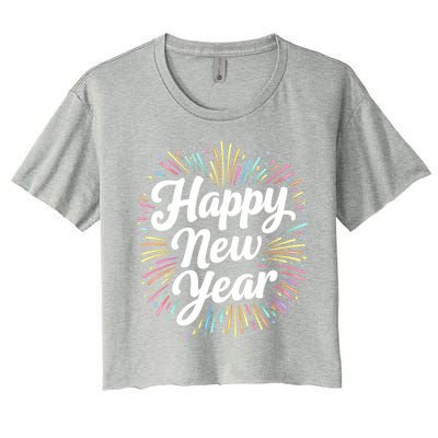 New Years Eve Happy New Year Party Supplies Fireworks Gift Women's Crop Top Tee