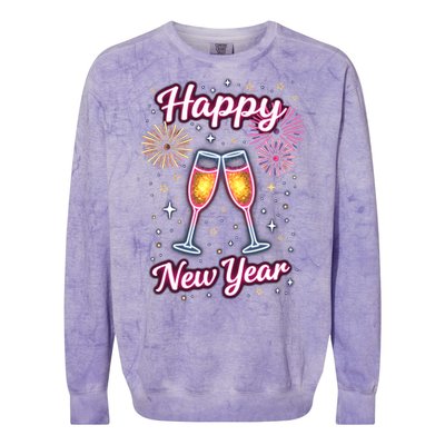 New Years Eve Happy New Year Party Supplies Fireworks Gift Colorblast Crewneck Sweatshirt