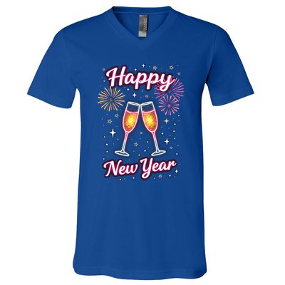 New Years Eve Happy New Year Party Supplies Fireworks Gift V-Neck T-Shirt