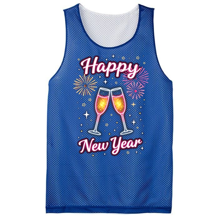 New Years Eve Happy New Year Party Supplies Fireworks Gift Mesh Reversible Basketball Jersey Tank