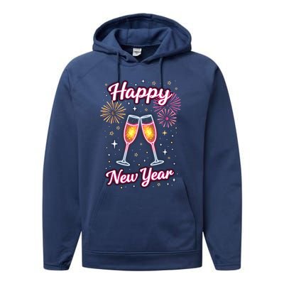 New Years Eve Happy New Year Party Supplies Fireworks Gift Performance Fleece Hoodie