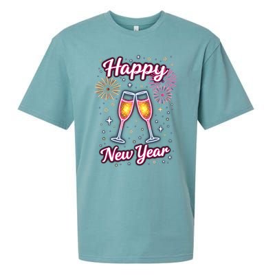 New Years Eve Happy New Year Party Supplies Fireworks Gift Sueded Cloud Jersey T-Shirt