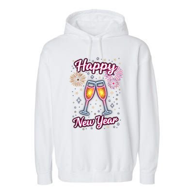 New Years Eve Happy New Year Party Supplies Fireworks Gift Garment-Dyed Fleece Hoodie