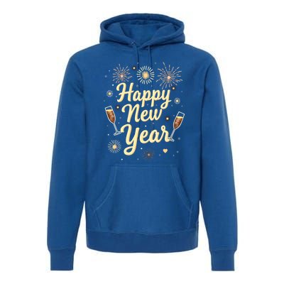 New Years Eve Happy New Year Party Supplies Fireworks Gift Premium Hoodie