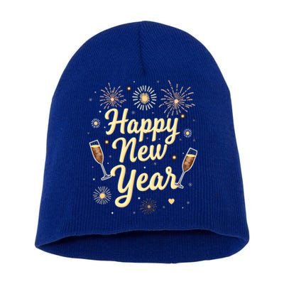 New Years Eve Happy New Year Party Supplies Fireworks Gift Short Acrylic Beanie