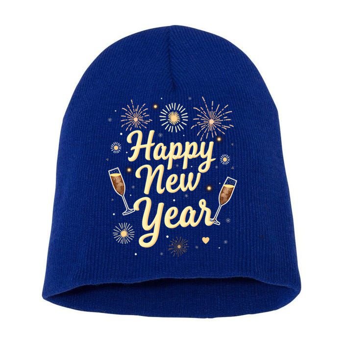 New Years Eve Happy New Year Party Supplies Fireworks Gift Short Acrylic Beanie