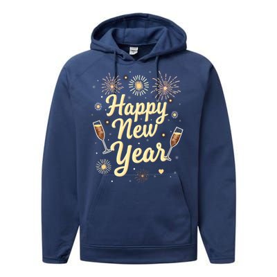 New Years Eve Happy New Year Party Supplies Fireworks Gift Performance Fleece Hoodie