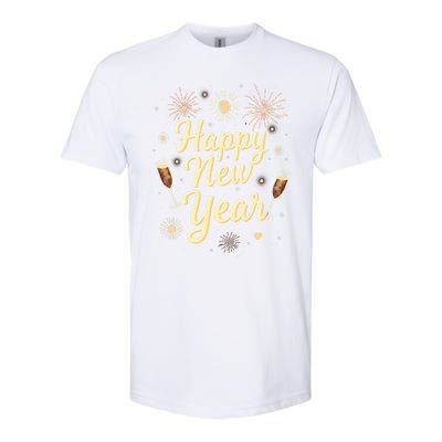 New Years Eve Happy New Year Party Supplies Fireworks Gift Softstyle CVC T-Shirt