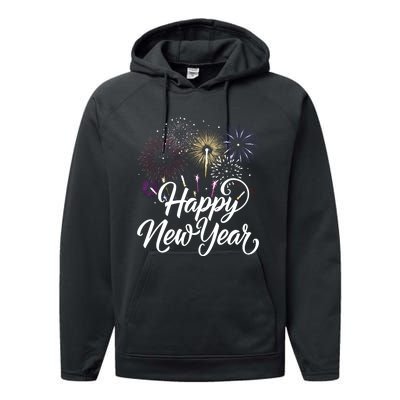 New Years Eve Party Supplies Nye 2024 Happy New Year Performance Fleece Hoodie