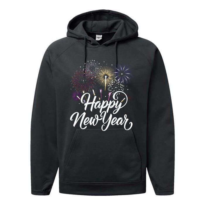 New Years Eve Party Supplies Nye 2024 Happy New Year Performance Fleece Hoodie