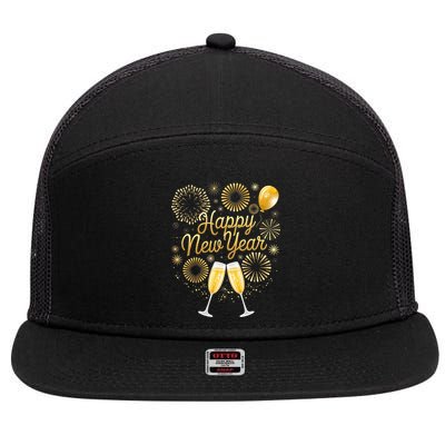 New Years Eve Party Supplies Nye Matching Happy New Year 7 Panel Mesh Trucker Snapback Hat