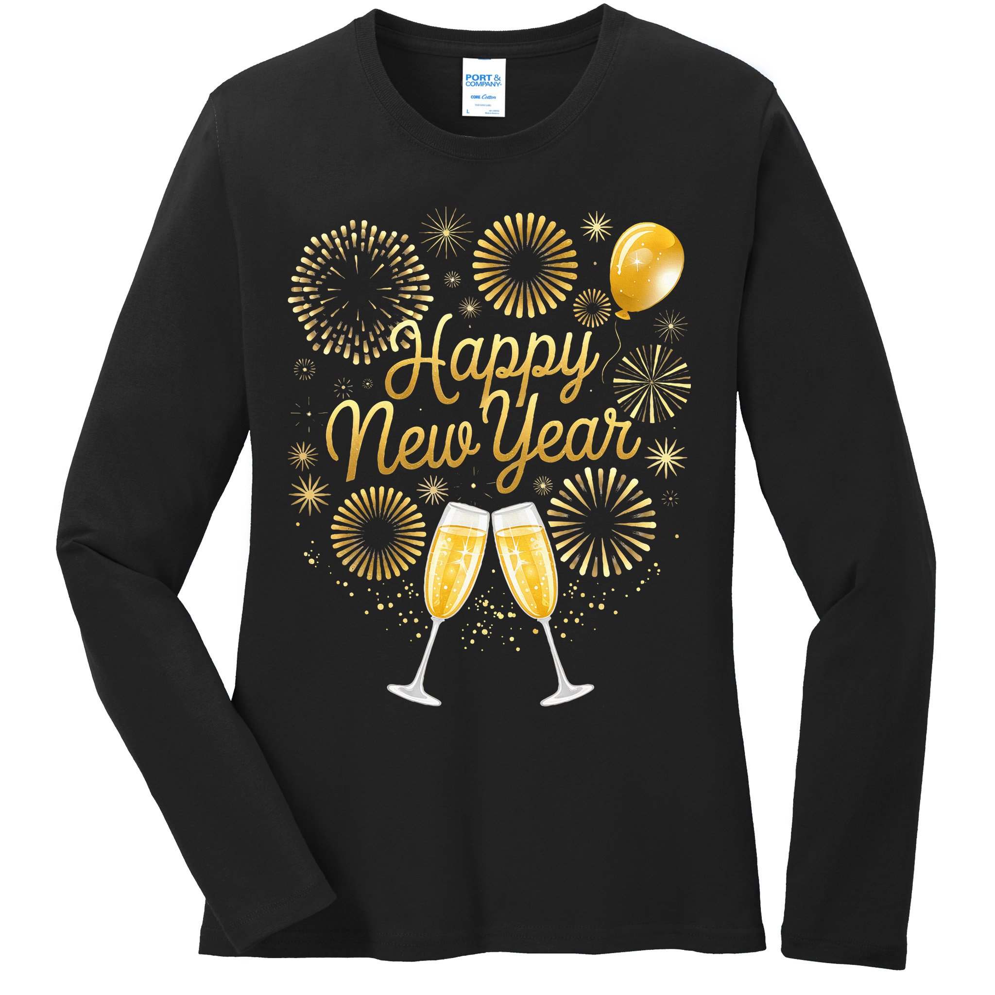New Years Eve Party Supplies Nye Matching Happy New Year Ladies Long Sleeve Shirt