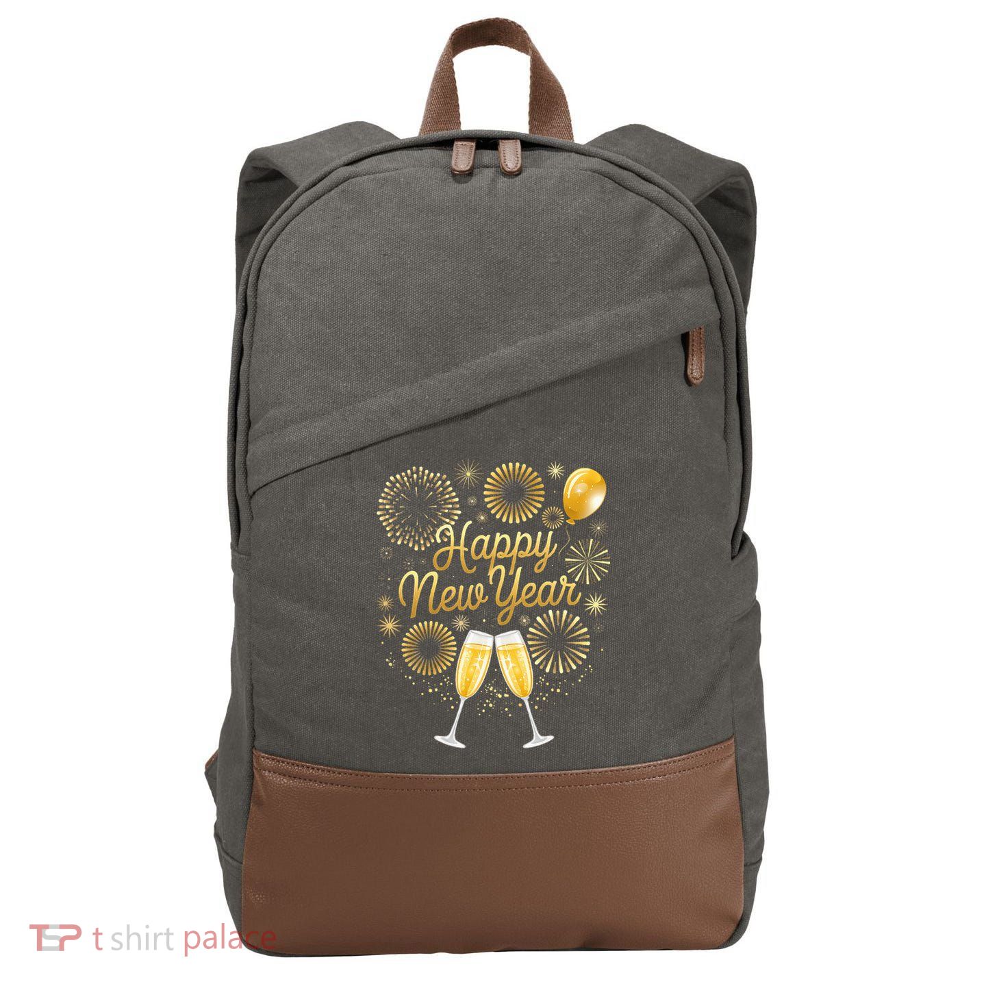 New Years Eve Party Supplies Nye Matching Happy New Year Cotton Canvas Backpack