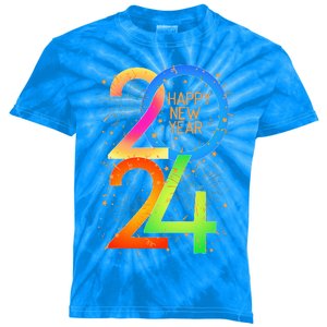 New Year's Eve 2024 Colorful NYE Party  Kids Tie-Dye T-Shirt