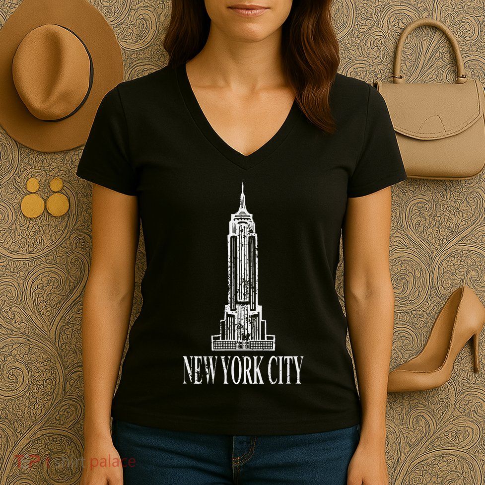 New York Empire State Building Classic Women's V-Neck T-Shirt
