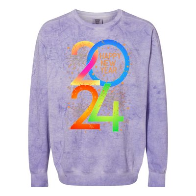 New YearS Eve 2024 Colorful Nye Party Colorblast Crewneck Sweatshirt