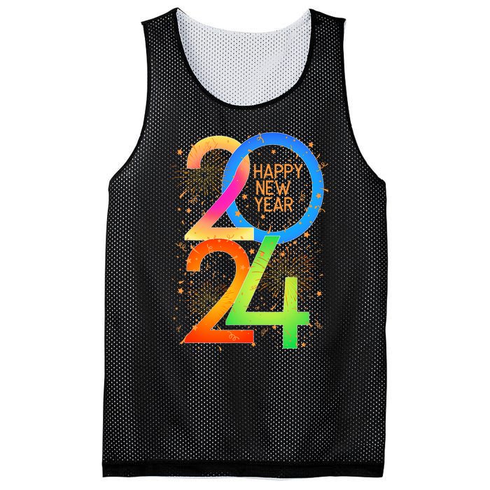 New YearS Eve 2024 Colorful Nye Party Mesh Reversible Basketball Jersey Tank