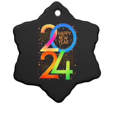 New YearS Eve 2024 Colorful Nye Party Ceramic Star Ornament