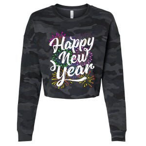 New Years Eve Party Supplies 2024 Happy New Year Fireworks Cropped Pullover Crew