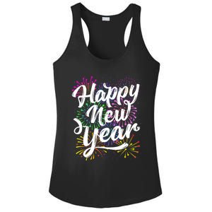 New Years Eve Party Supplies 2024 Happy New Year Fireworks Ladies PosiCharge Competitor Racerback Tank